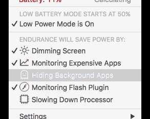 Endurance поможет, если MacBook разряжается, а зарядки рядом нет